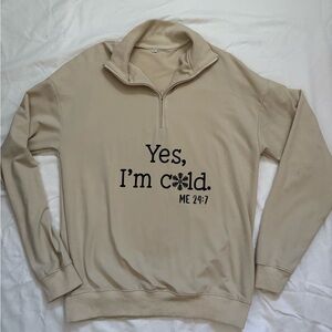 Beige Half-Zip women’s Sweatshirt